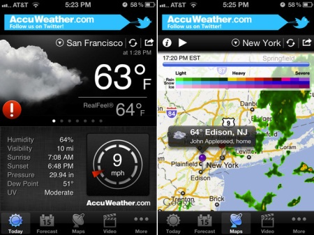 AccuWeather iphone app Accuweather Weather