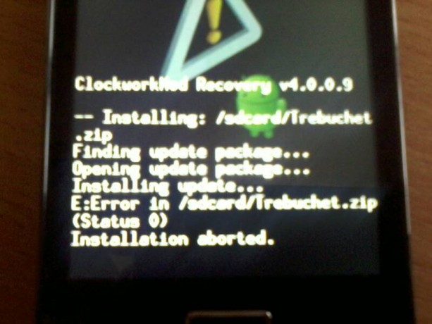 Clockworkmod Status 0 Installation Aborted Android