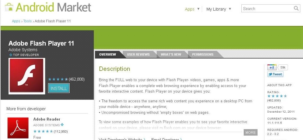 latest version adobe flash player for android