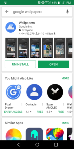 Google Wallpapers in Play Store
