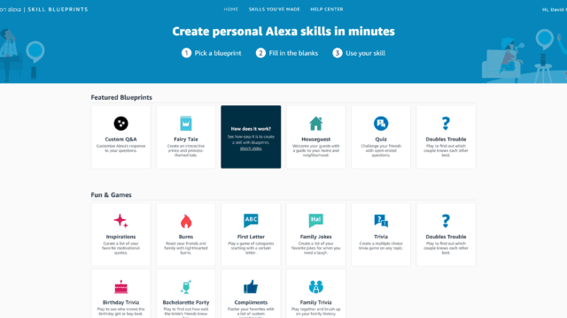 Alexa Blueprints Home Page